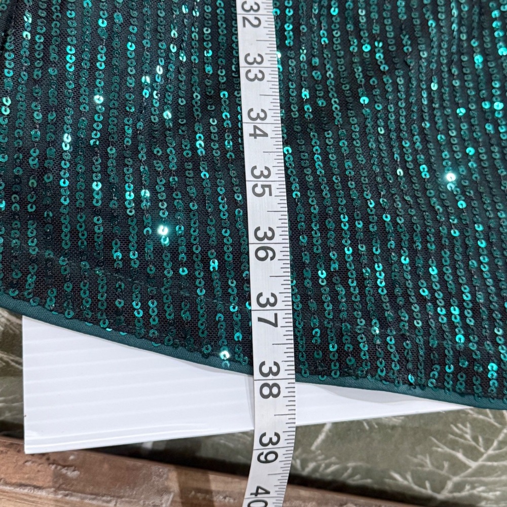 Bloomchic Dark Green Sequin Long Sleeve Cocktail Dress Plus Size 14-16 Holiday - Picture 7 of 7